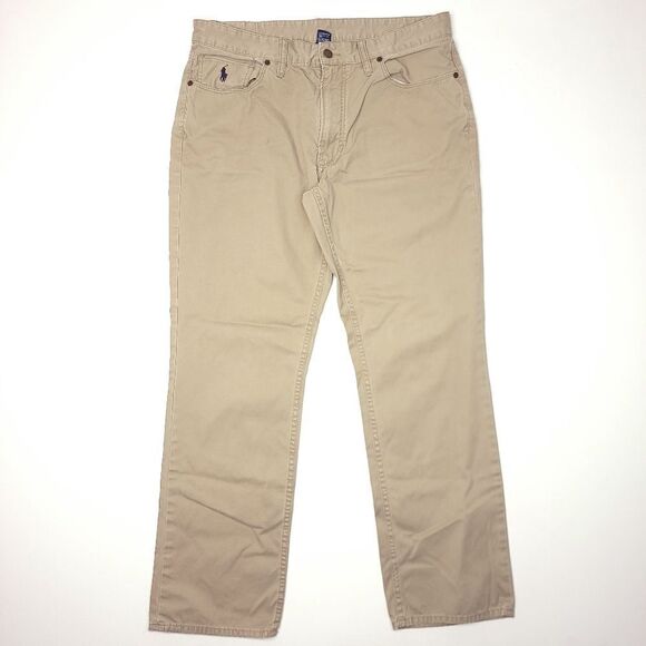 Polo Ralph Lauren Chino Pants 650 Straight Mens 36x32 Tan Cotton 10.5" Rise - Picture 1 of 6
